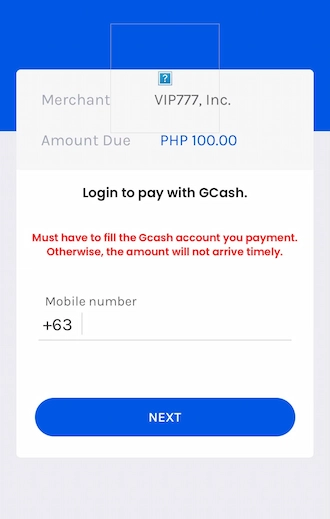 Step 3:  Enter the mobile number you registered with GCash.