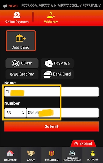 Step 3: Provide information about your withdrawal address.